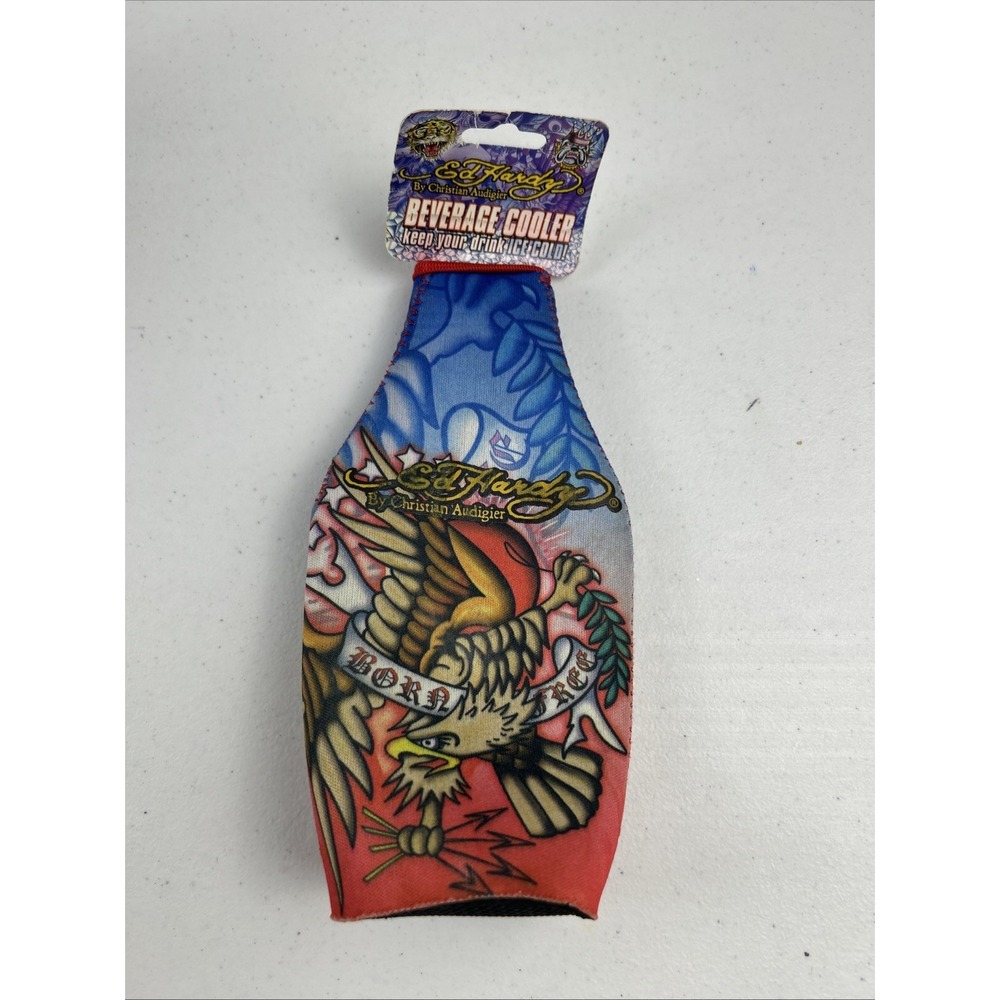 VTG New Ed Hardy Rare Reusable Bottle Insulator‎ Sleeve by Christian Audigier